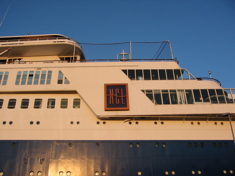 The big NCL plate on the aft deck add-ons.