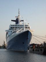 The Norway's current home: The old banana pier in Bremerhaven.