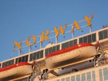 The big letters in the centre of the ship.