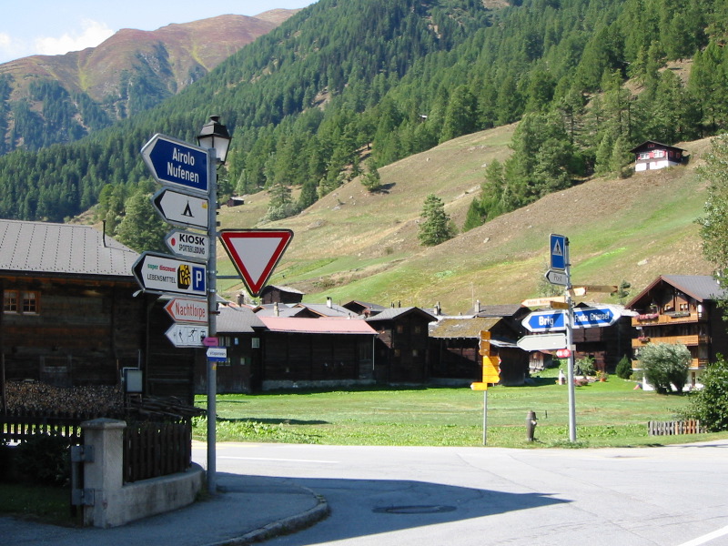 In Ulrichen ist das Ende der Passtraße erreicht, zurück geht es über den Furkapass