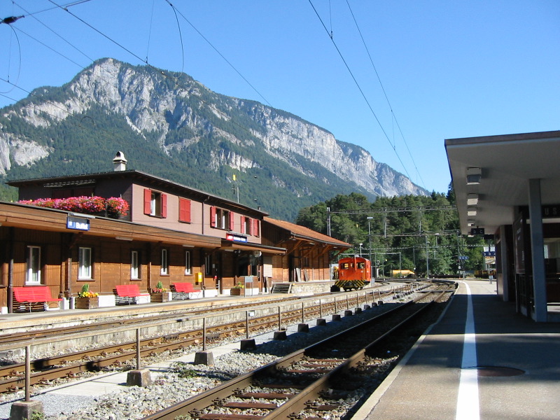 Nach einer langen Fahrt durch das Rheintal: In Reichenau zweigt die Bahnstrecke nach St. Moritz ab
