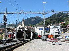 Hier endet auch die Furka-Oberalp-Bahnstrecke