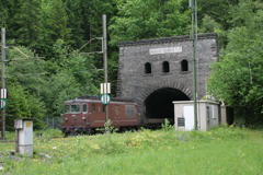 Ein Autozug wird richtung Goppenstein geschoben